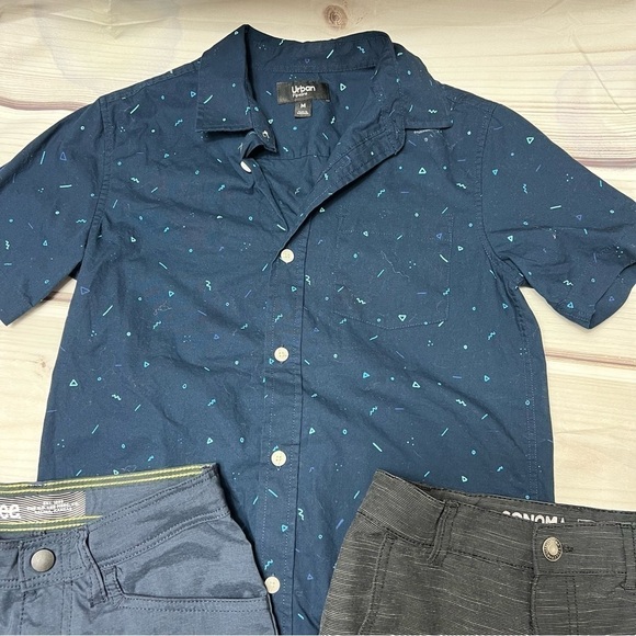 Urban Pipeline Button Down Shirt Lee/Sonoma Flex Shorts - Picture 2 of 7